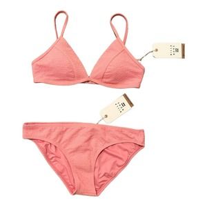 Billabong Women So Dazed Charlie Fixed Triangle and Lowrider Bikini Set Pink M
